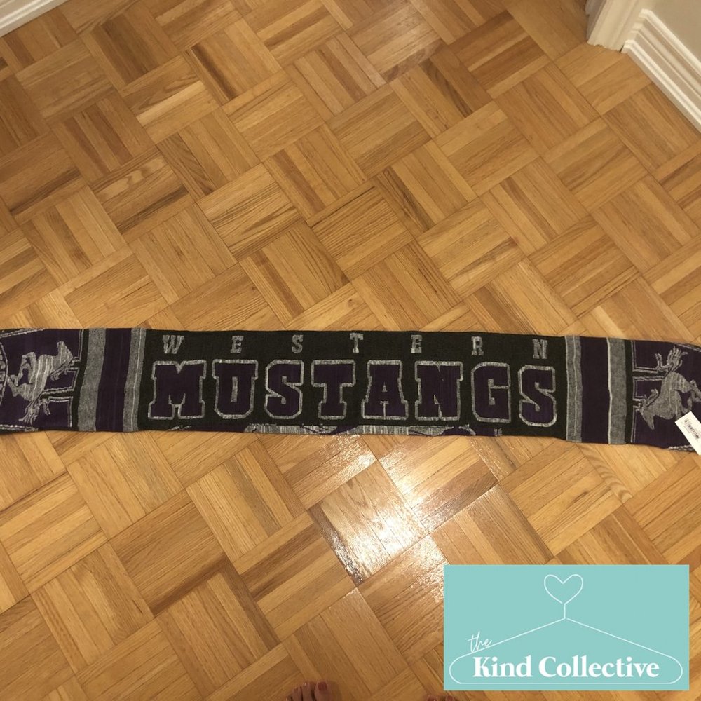 Western Universirt Grey and Purple Scarf
